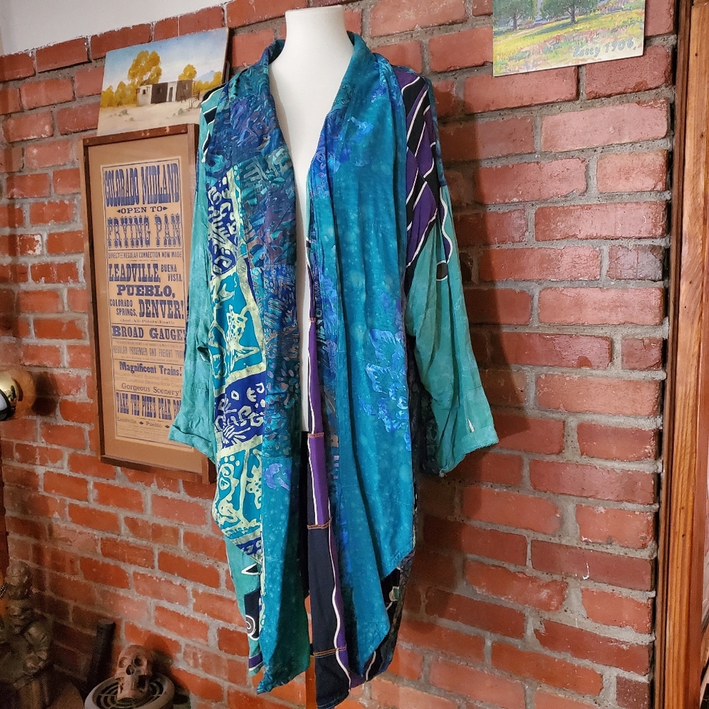 SIS Cardigan Long Jacket 1X Artsy Boho LagenLook